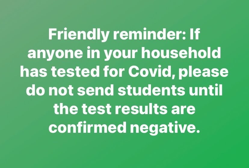 kids stay home until test results are in