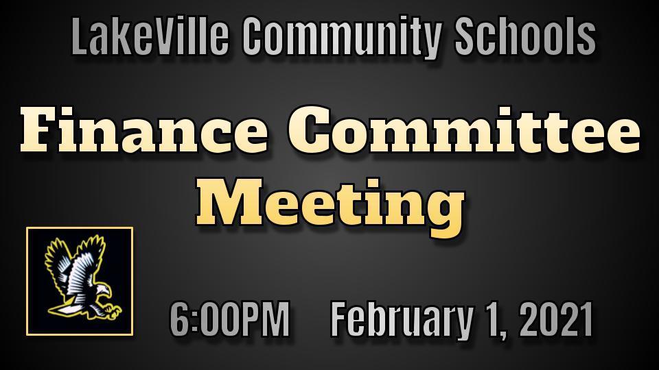 Finance Committee meeting 2/1 at 6:00 PM