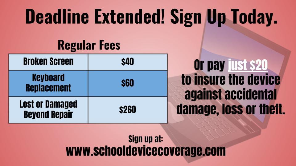 deadline for Chromebook insurance extended
