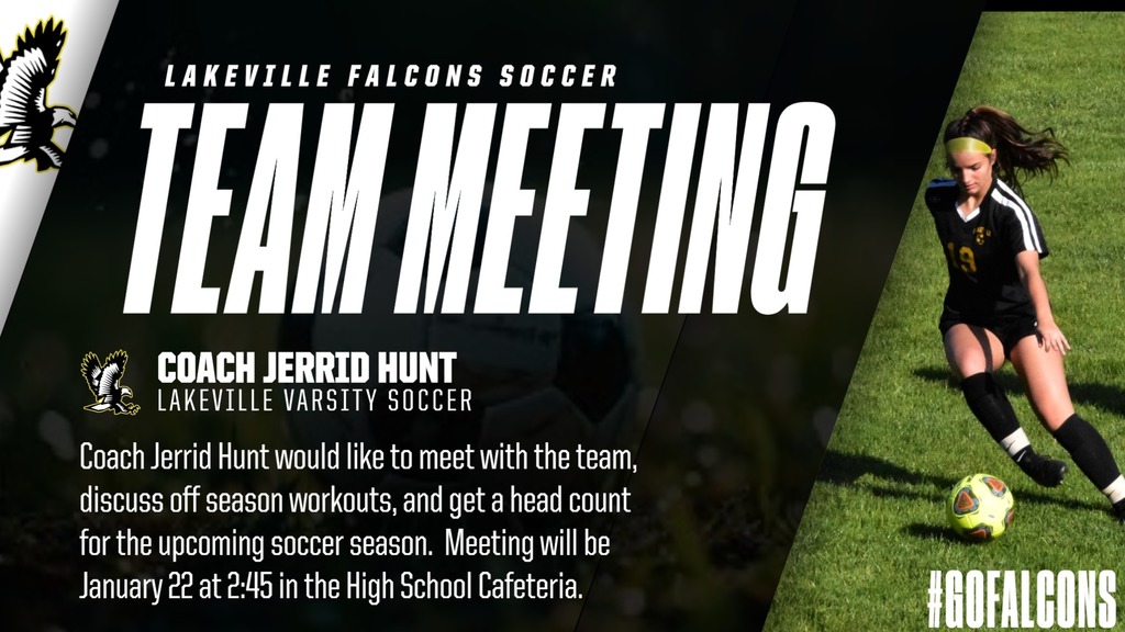 NOTICE - SOCCER MEETING TIME IS NOW 2:45 NOT 2:30