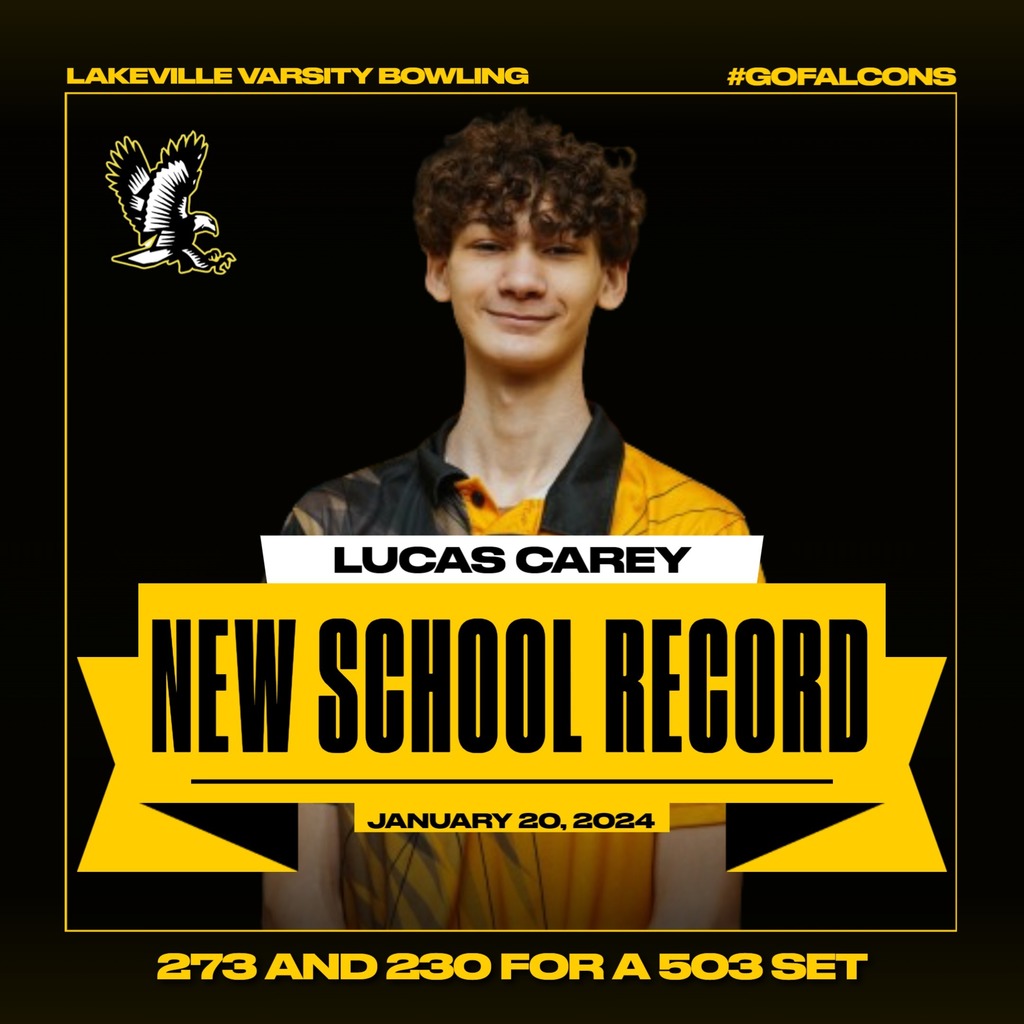 NEW SCHOOL RECORD!  CONGRATULATIONS LUCAS CAREY!!